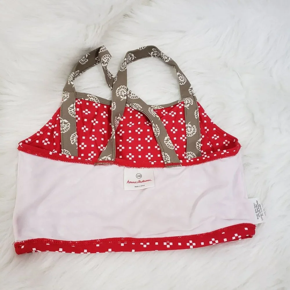 hanna Anderson Crisscross Back‎ Tankini Swim Top girls size 10 / 140